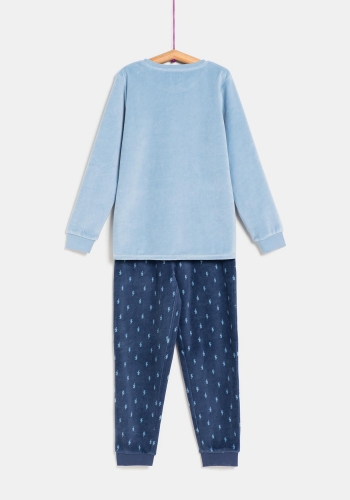 Pijama manga larga terciopelo de Niño TEX