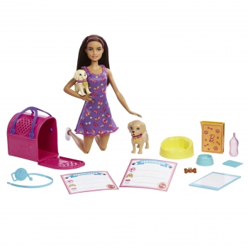 Barbie Adopta Perritos Muñeca con Accesorios +3 años