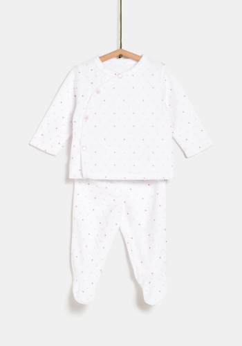 Pijama dos piezas aterciopelado de recién nacido Unisex TEX