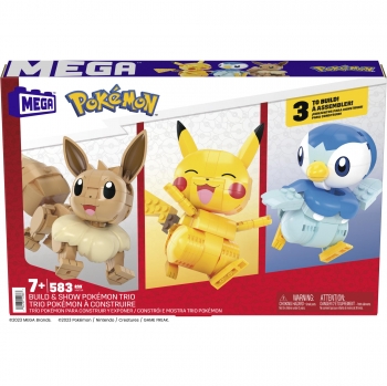 Pokémon Pack 3 Pikachu Eevee y Pipplup +7 años