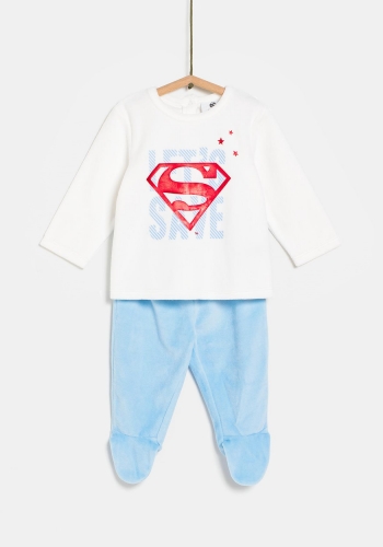 Pijama dos piezas aterciopelado de Bebé Superman de WARNER BROS