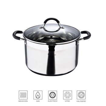Olla de Acero Inoxidable con Tapa 9,5L MASTERPRO Foodies