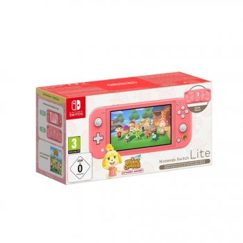 Consola Nintendo Switch Lite Animal Crossing, Coral con Animal Crossing: New Horizons