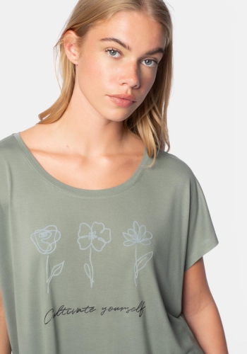 Camiseta de viscosa estampada sostenible de Mujer TEX