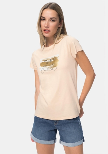 Camiseta manga corta con print de Mujer