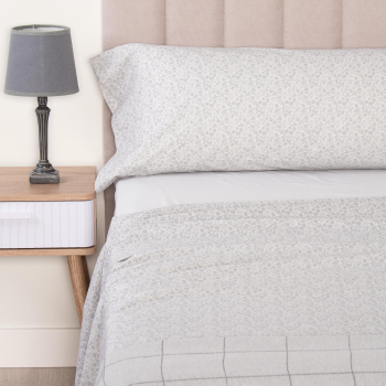Juego de Sábanas de Algodón 3 Piezas Cama 135 cm TEX HOME Fancy / Agathe Gris