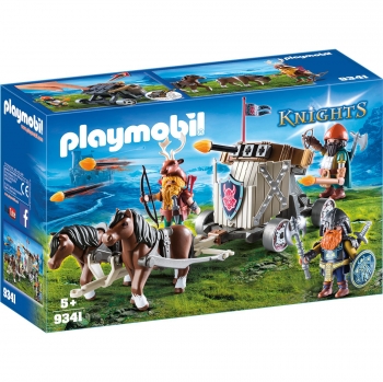 Playmobil Knights - Carruaje de Caballos con Ballesta Enanos