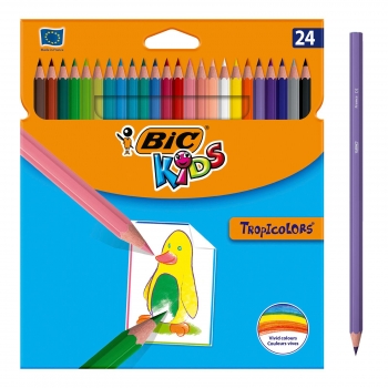 Lápices de Colores Bic Tropicolors  24 ud