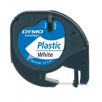 Cinta Plastic 12x4mm Dymo LetraTag Blanco