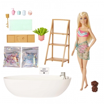 Barbie Bienestar Baño de Confeti y Muñeca +3 Años