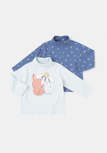 Pack 2 camisetas manga larga estampadas de Bebé TEX