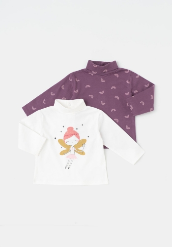 Pack 2 camisetas manga larga estampadas de Bebé TEX