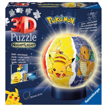 Pokémon - Puzzle 3D Lámpara Pokémon con luz +6 años