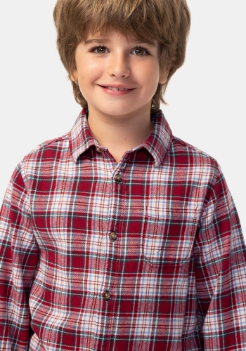 Camisa de manga larga con estampado de cuadros de Niño TEX