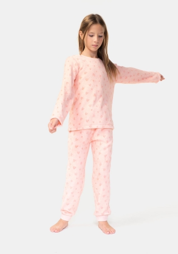 Pijama dos piezas estampado de pelito de Niña TEX