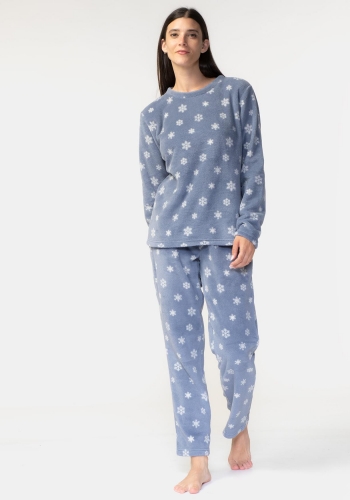 Pijama dos piezas manga larga coralina de Mujer TEX