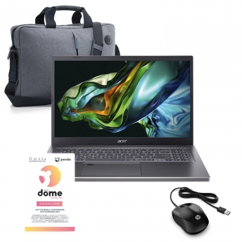 Portátil Acer Aspire A515-57-78S4, i7 1255U, 12GB, 512GB SSD, FHD, 15,6" - 39,62 cm, W11 - Gris Acero con Maletín, Ratón y Antivirus Panda