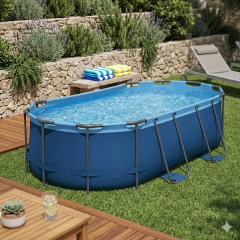 Piscina Ovalada Tubular 427x250x100 cm Tortuga