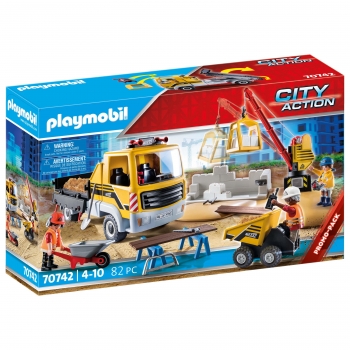 PLAYMOBIL construcción con Camión Volquete +4 años