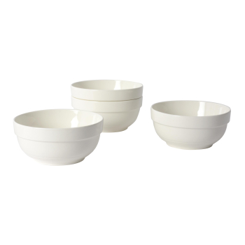 Set 4 Bowls de Porcelana 75 cl IDEALCASA Brooke - Blanco