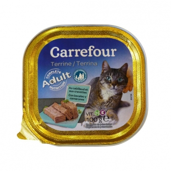 Alimento Húmedo para Gatos Bacalao y Gambas 100 gr, Carrefour