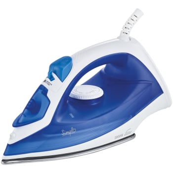 Plancha de Vapor Simpl SSI2000A-24, 2000 W, 44g/m, Suela Inoxidable - Azul y Blanco