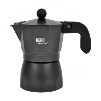 Cafetera de Aluminio Idealcasa Nero 3 tazas - Negro