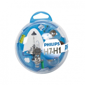 Kit  Estuche 7 Lámparas Philips Essential H1 + H7