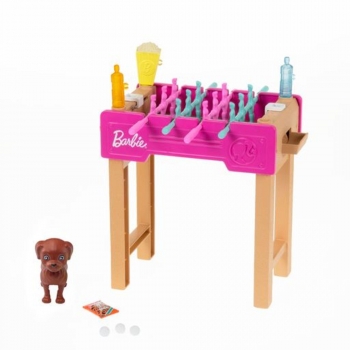 Barbie - Mini Playset con Mascota 2 Perrito Marrón
