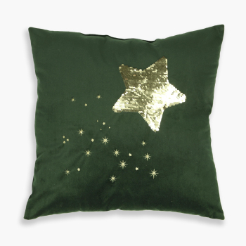 Cojín Lentejuelas Reversibles ALO HOME 40x40 cm Verde