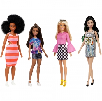 Barbie Fashionista - Pack de 4 Muñecas con Diferentes Estilos