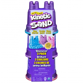 Kinetic Sand Shimmer Multipack Pack 3 Colores Arena Brillante +3 años