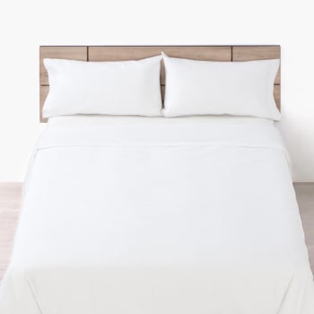 Funda Nórdica Tres Piezas de Algodón Cama 150/160 cm TEX HOME BIO Gofrada Blanco