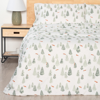 Funda Nórdica de Franela 3 Piezas 150 cm TEX HOME Cosy Time Blanco