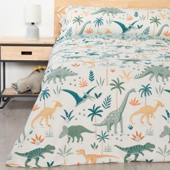 Funda Nórdica 2 Piezas Dinosaurios Cama 90 cm TEX HOME Beige
