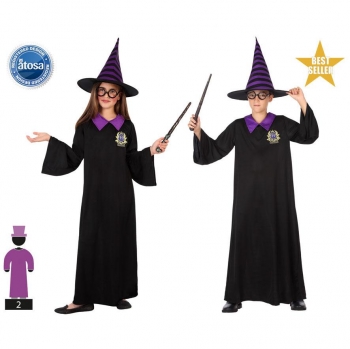 Disfraz Infantil Mago Negro y Púrpura Talla 3-4 Años