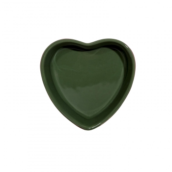 Plato con Forma Corazón de Loza Navidad 14 cm - Verde