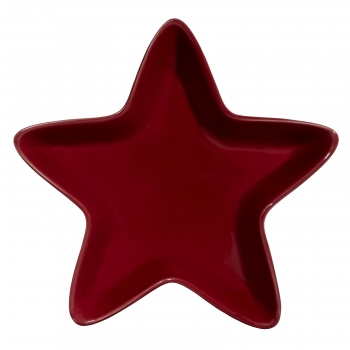 Plato con Forma Estrella de Loza Navidad 36,5 cm - Rojo