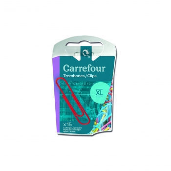 15 Clips Gigantes Colores Carrefour