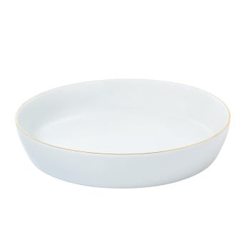 Fuente Servir de Porcelana Filo Dorado 30 cm CARREFOUR HOME