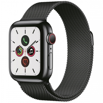 Apple Watch Series 5 GPS + Cellular 40mm de Acero Negro y Correa Milanese Loop Negro Espacial