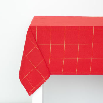 Mantel Cuadros de Algodón 140x200 cm TEX HOME Rojo