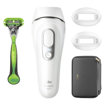 Depiladora Luz Pulsada Braun Silk-expert Pro 5 L5145, Luz Pulsada IPL, Cabezal de Contacto con la Piel