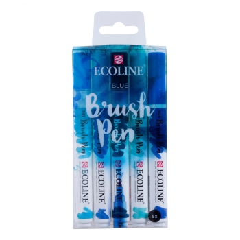 Ecoline Brush Pen Azul  Talens 5 ud