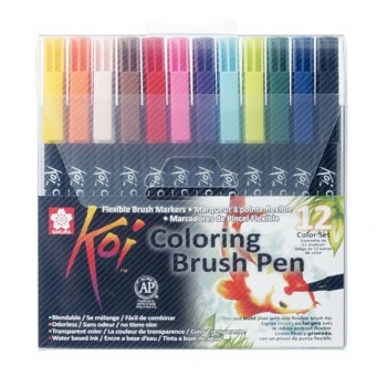 Rotuladores Sakura Koi Coloring Brush Pen 12 ud