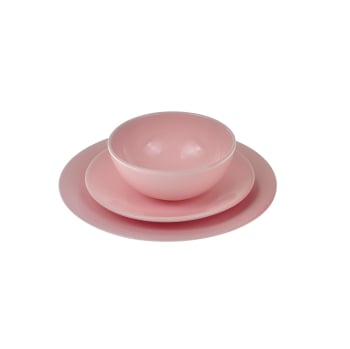 Vajilla de Cerámica de 18 piezas CARREFOUR HOME Essential - Rosa