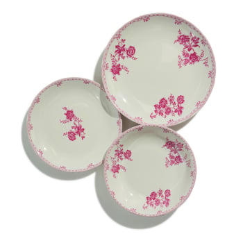 Vajilla en Gres de 12 piezas CARREFOUR HOME Maryse - Rojo