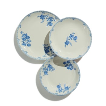Vajilla en Gres de 12 piezas CARREFOUR HOME Maryse - Azul