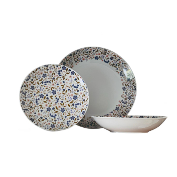 Vajilla de Porcelana de 18 piezas CARREFOUR HOME Flores Coupe