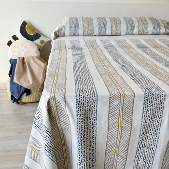 Juego de Sábanas Tres Piezas Popelín ALO HOME Cama 135 cm Beige
